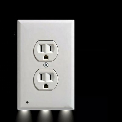 Night Home House Bedroom Wall Outlet With Led Night Light Light Decorator For Old People And Baby Wall Socket Industrial White